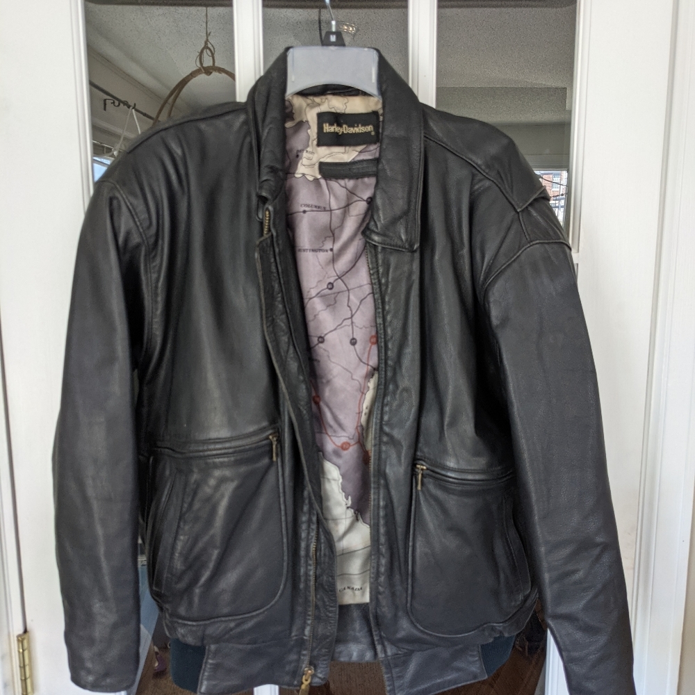 Harley Davidson Mens Leather Jacket Size M Vtg